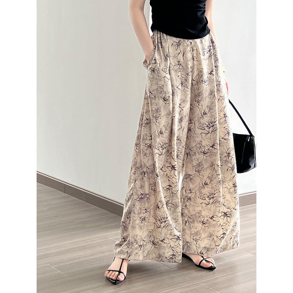 Ink Print Wide Leg Pants RH013008