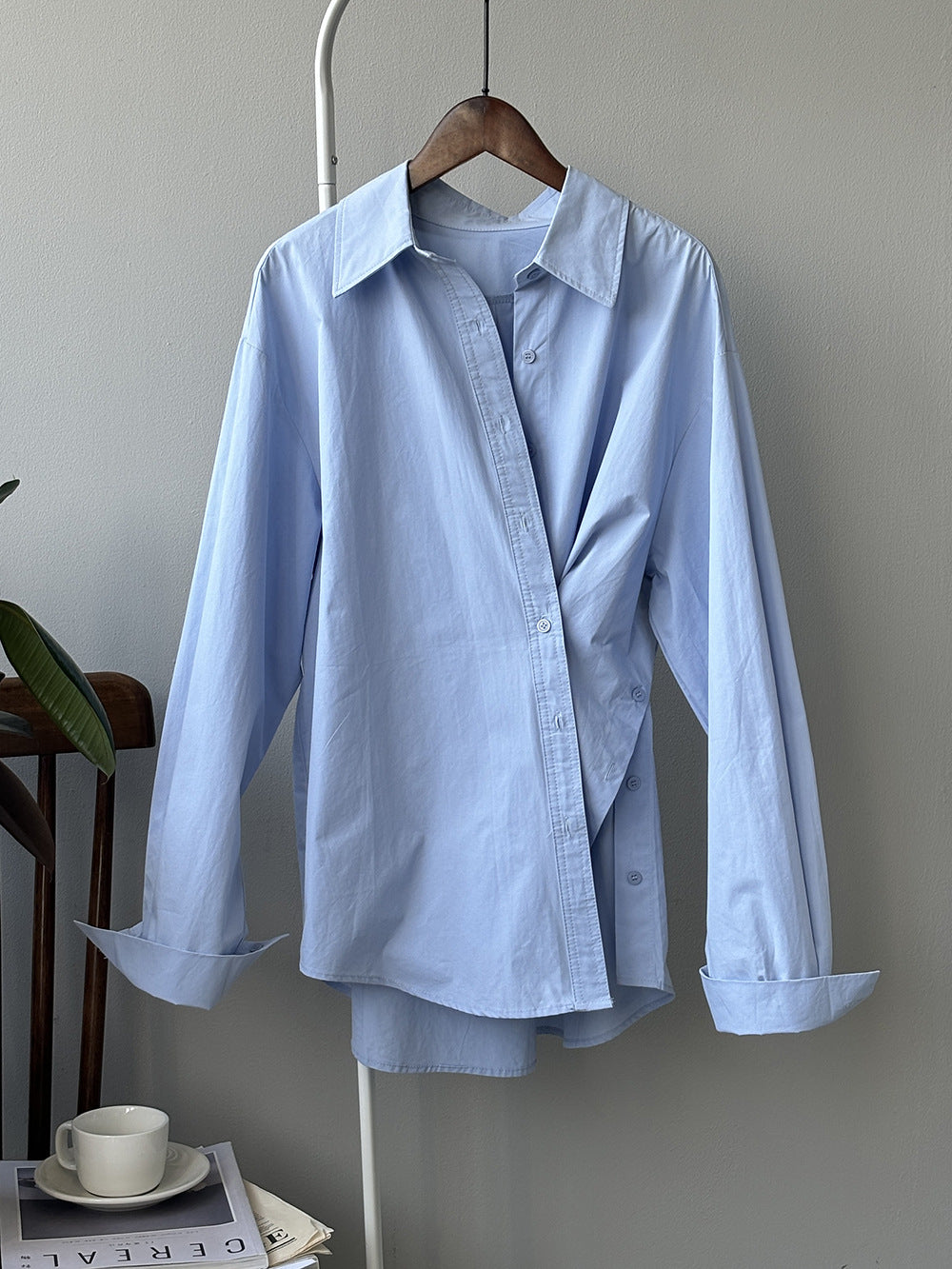 Split Fork Diagonal Button Shirt RH012947