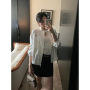 Embroidered Stand Collar Jacket R31138