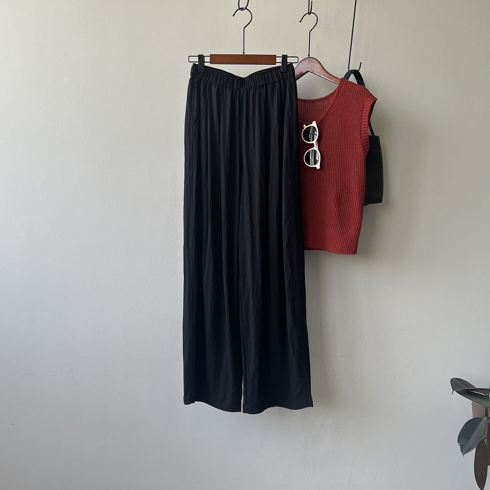 Elastic Waist Straight Trousers RH012979