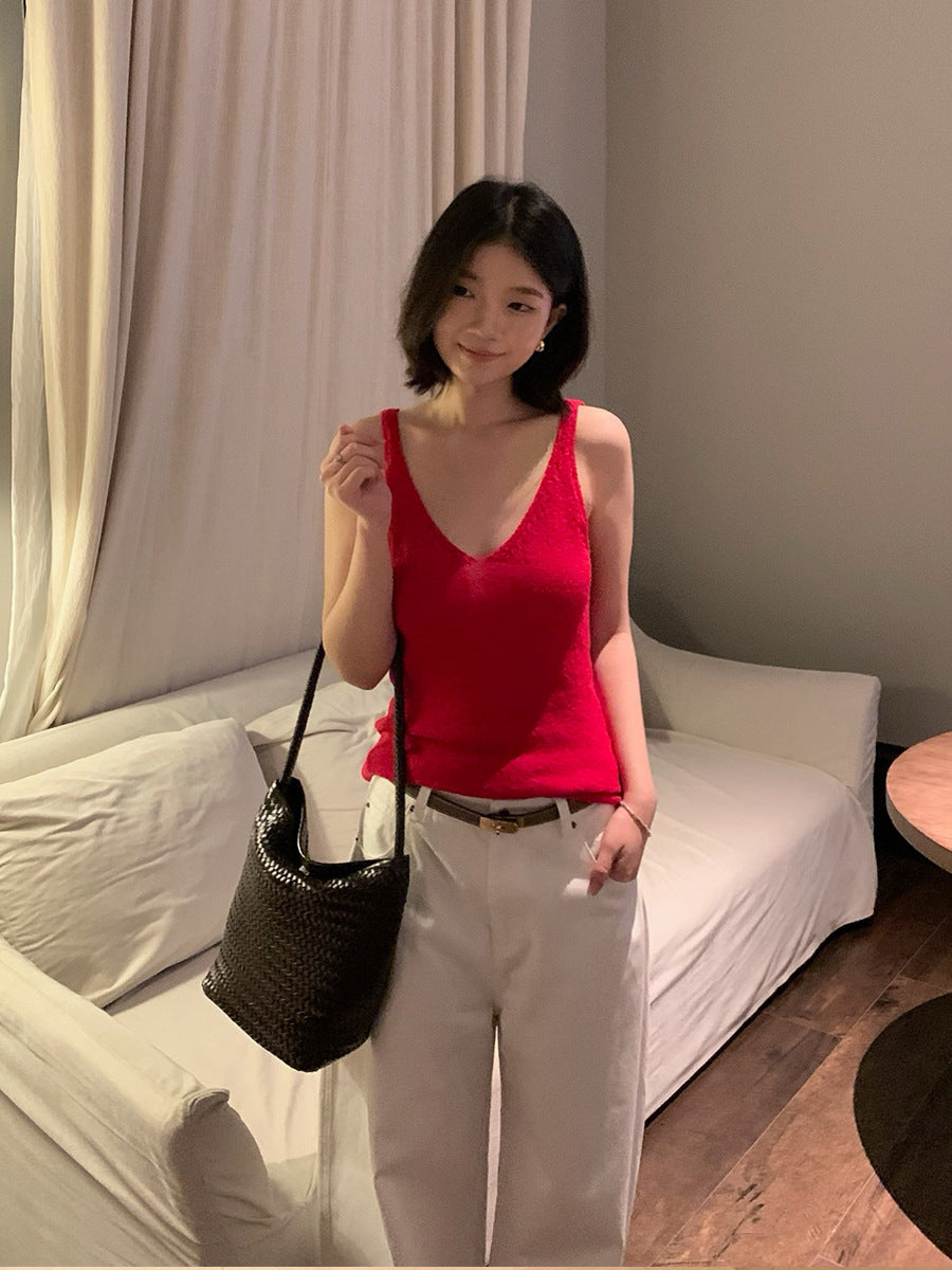 V-neck Knit Vest R31117