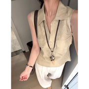 Linen Sleeveless Shirt R31108