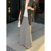 Draped Slim A-Line Long Skirt R31135