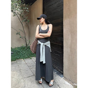 Asymmetrical Long Sleeve Top & Slip Dress Set R31181