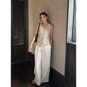 Linen Striped Vest R31118