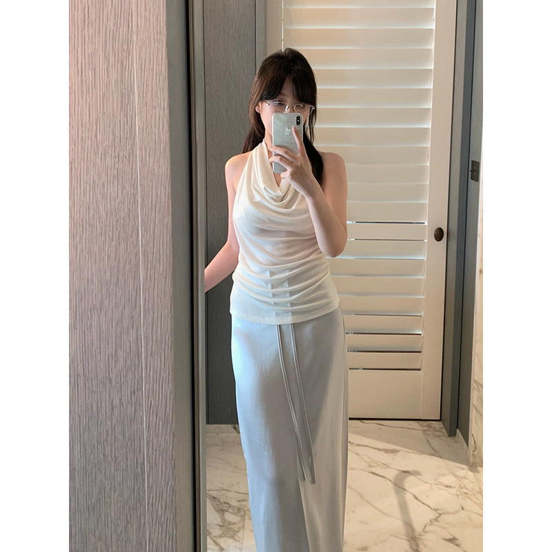 Draped Neck Tencel Tank Top R31139
