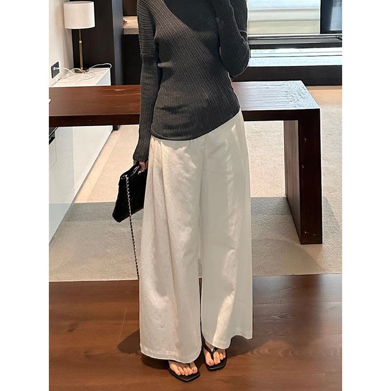 Side Pleat Design High-Waisted Slimming Jeans R31126