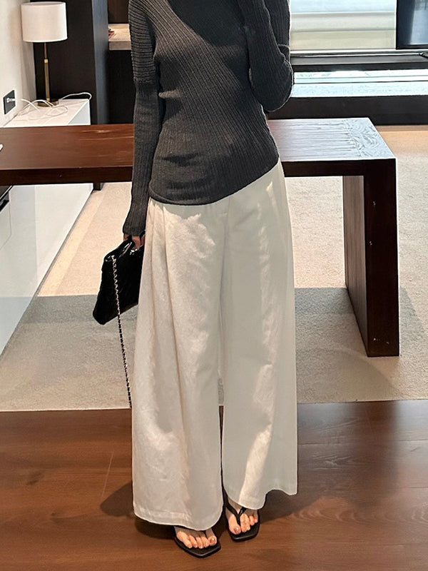 Side Pleat Design High-Waisted Slimming Jeans R31126