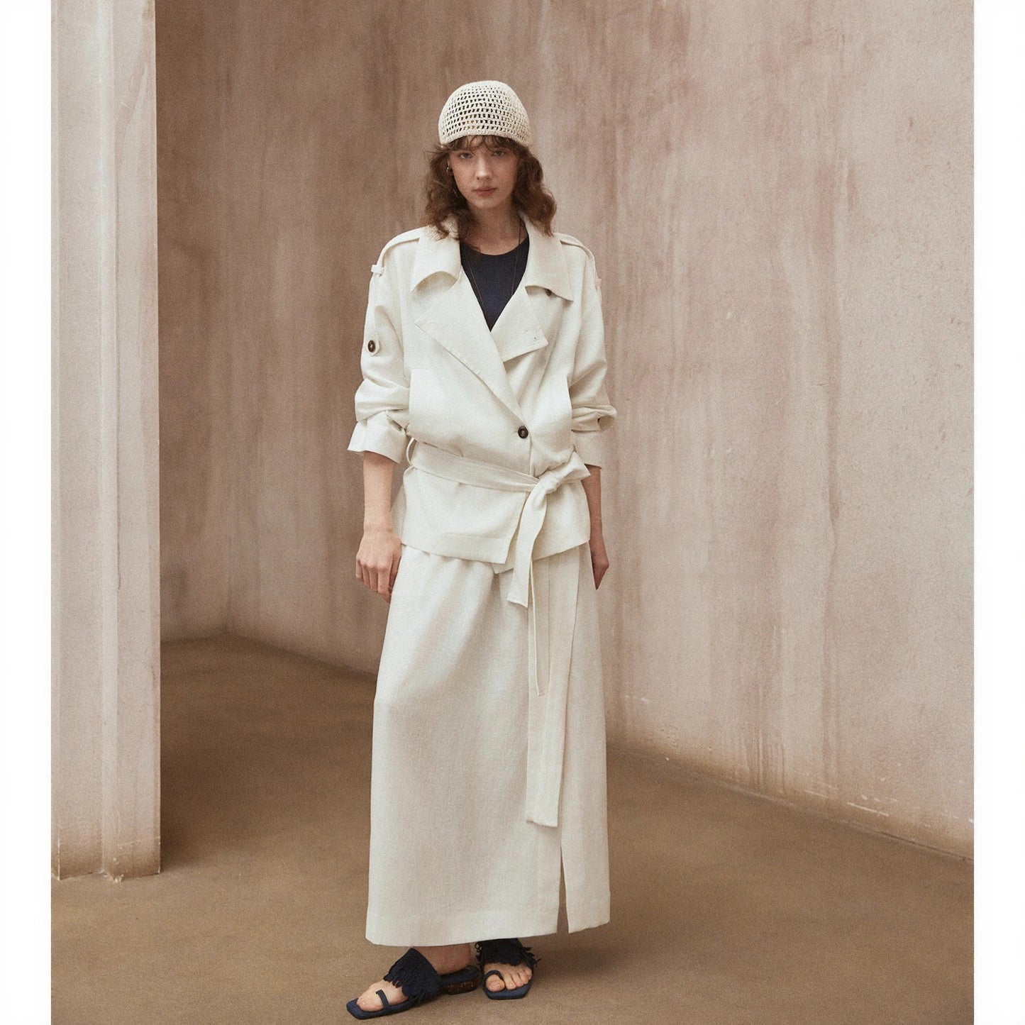 Korean Lapel Trench Coat R31098