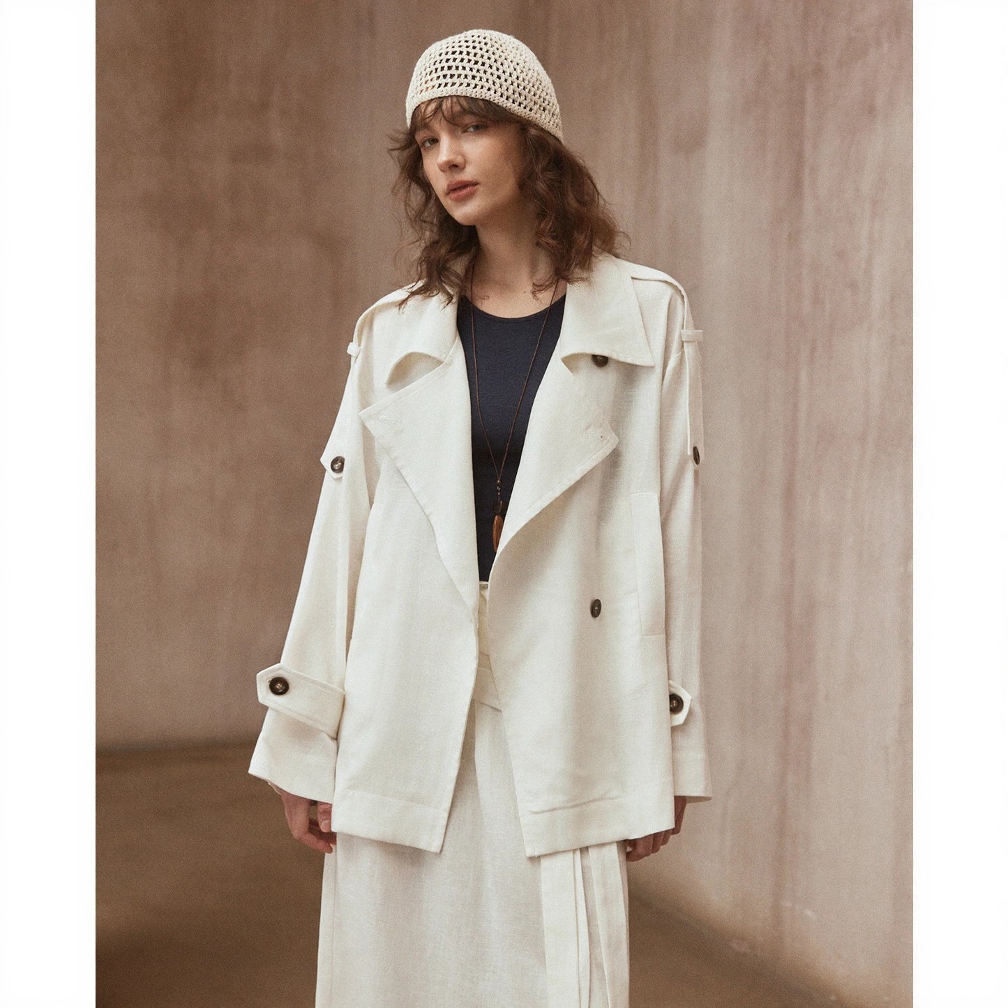 Korean Lapel Trench Coat R31098