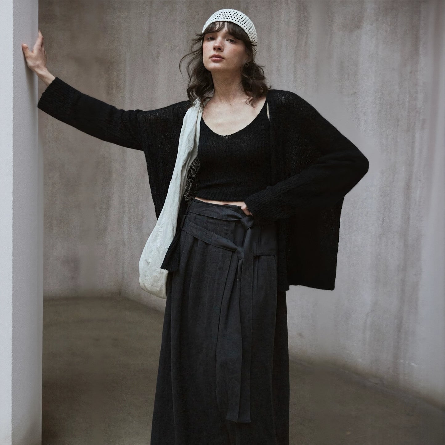 Lace-up Knit Cardigan R31077