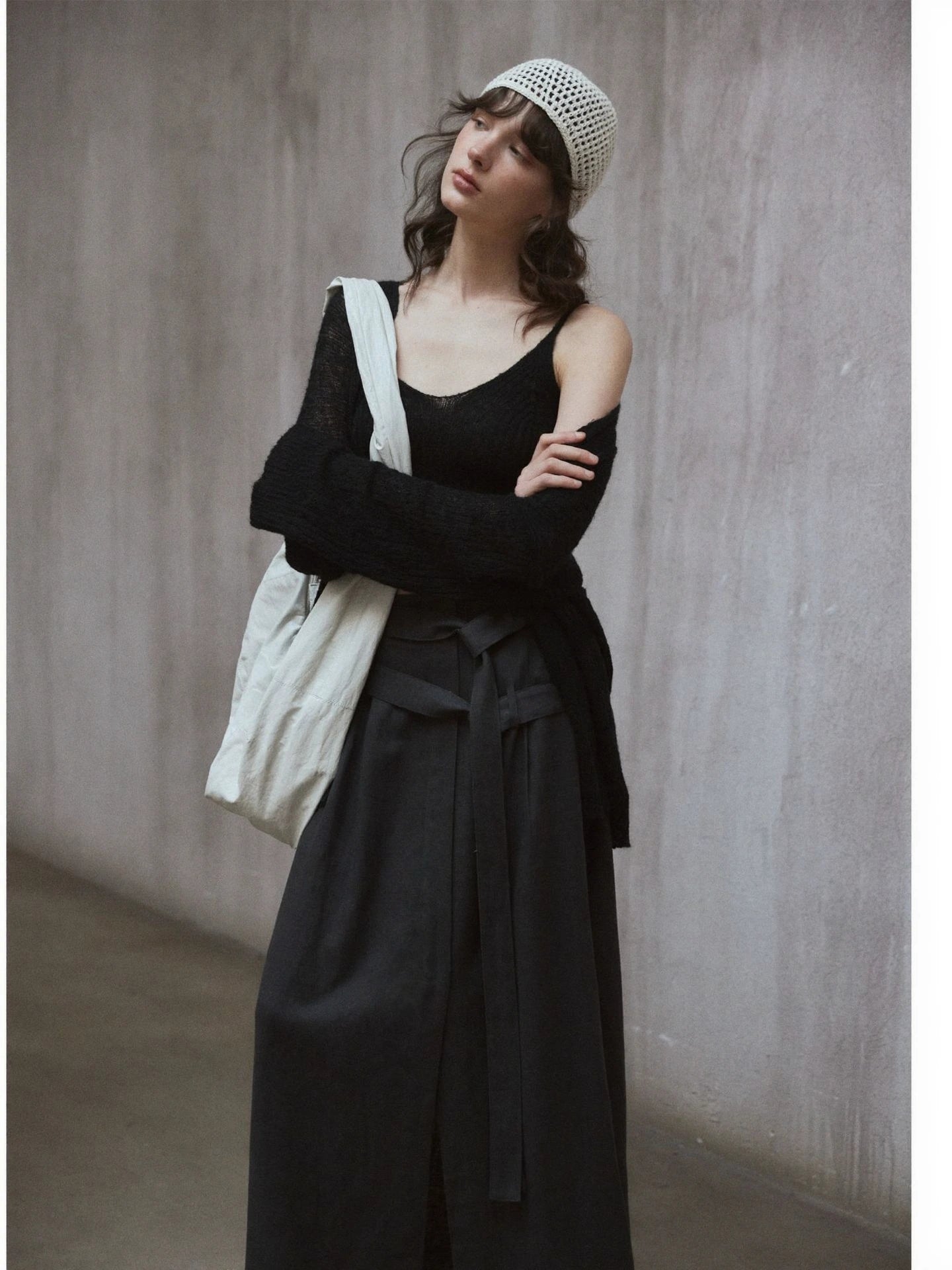 Lace-up Knit Cardigan R31077