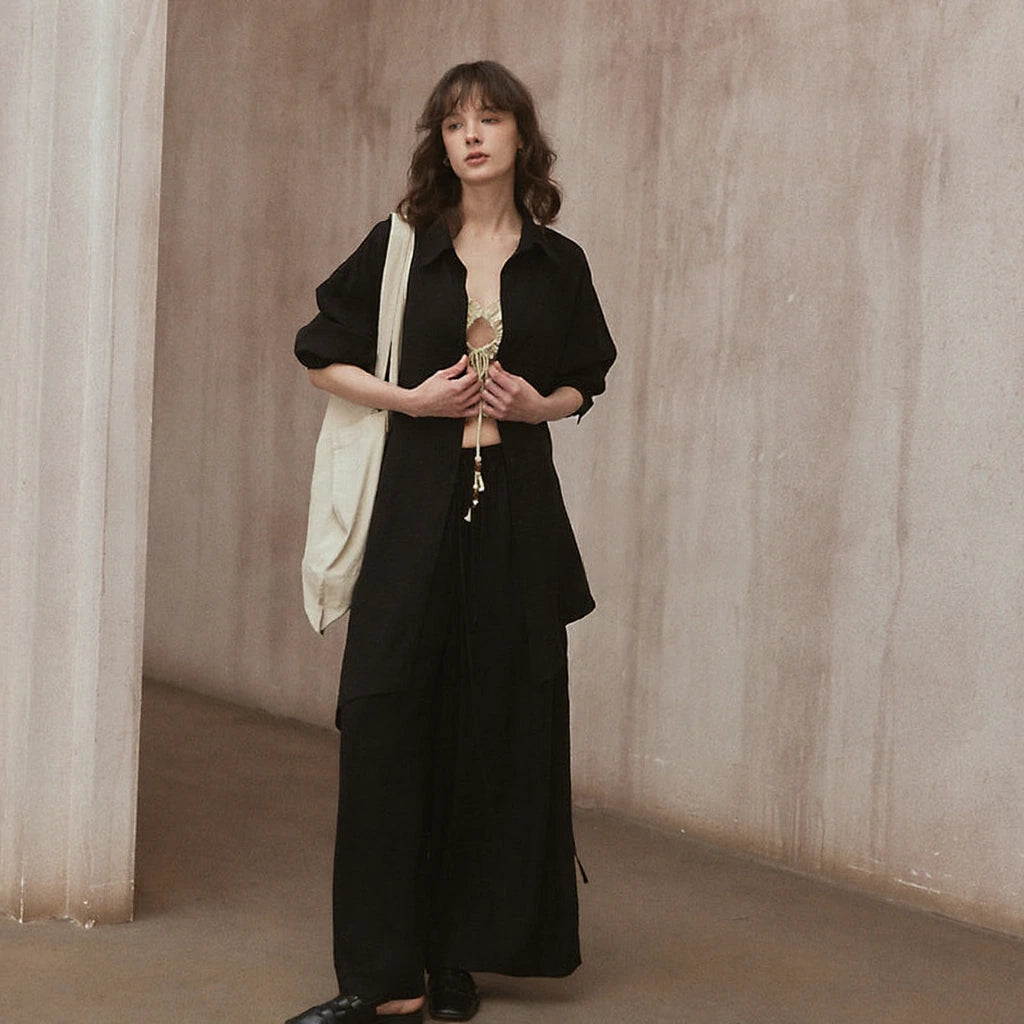 Lace-up Long Shirt R31069