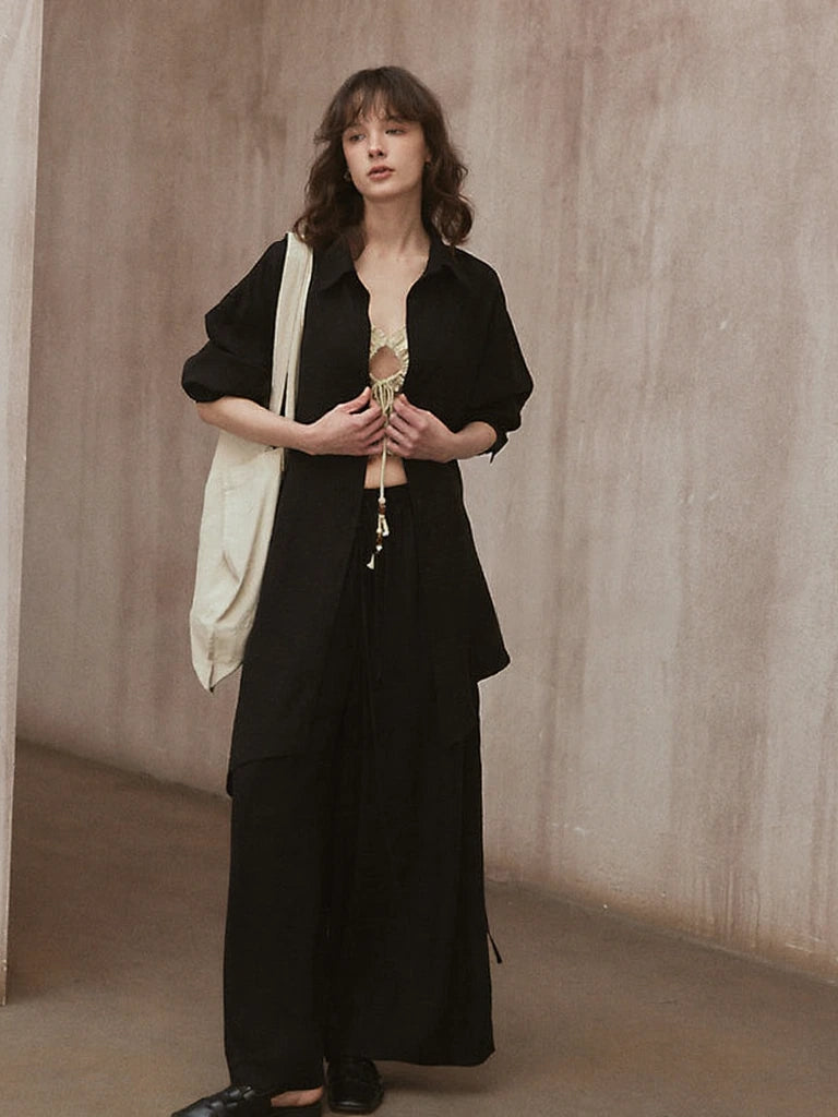 Lace-up Long Shirt R31069