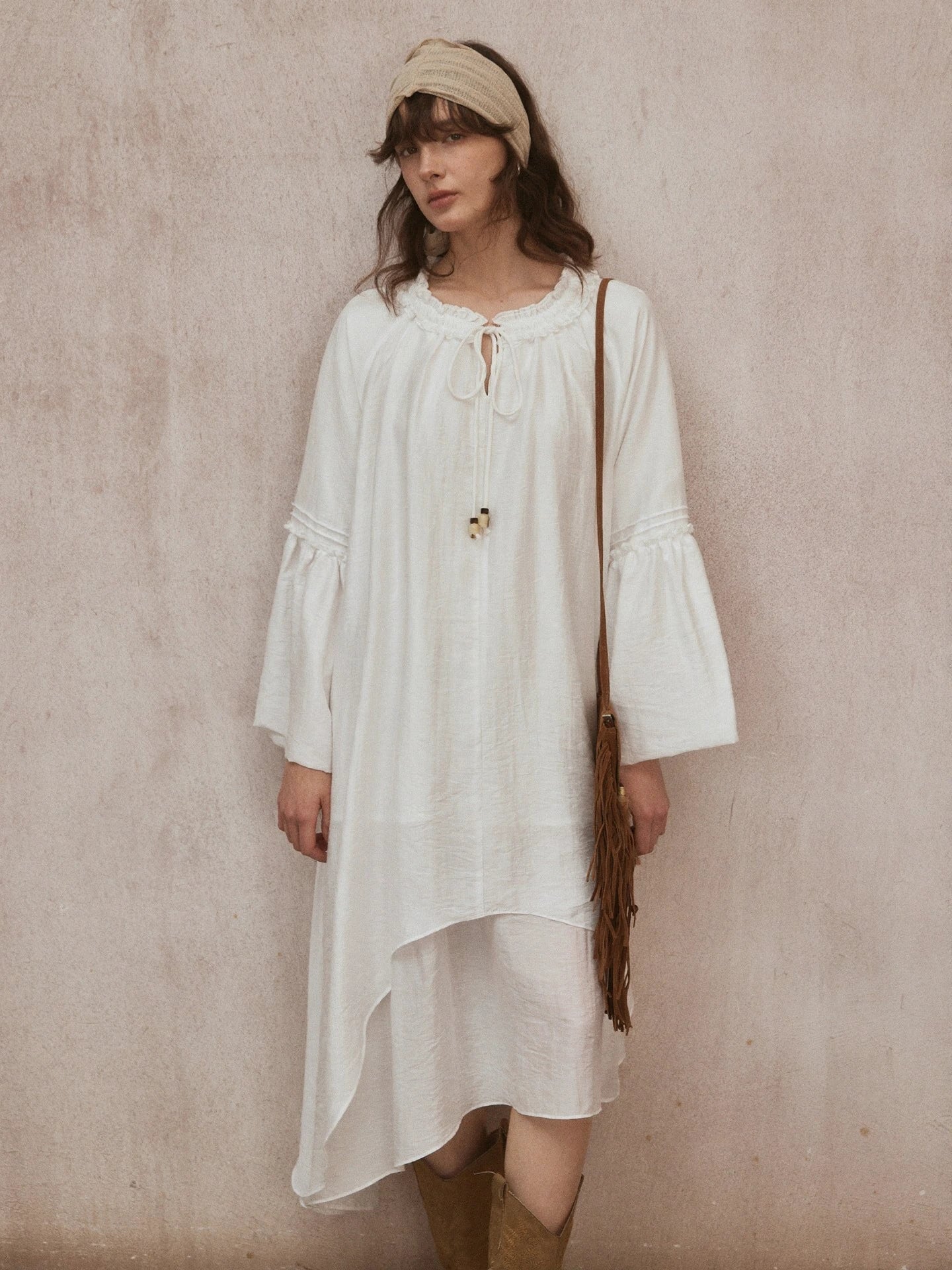 Lace-up Midi Dress R31060