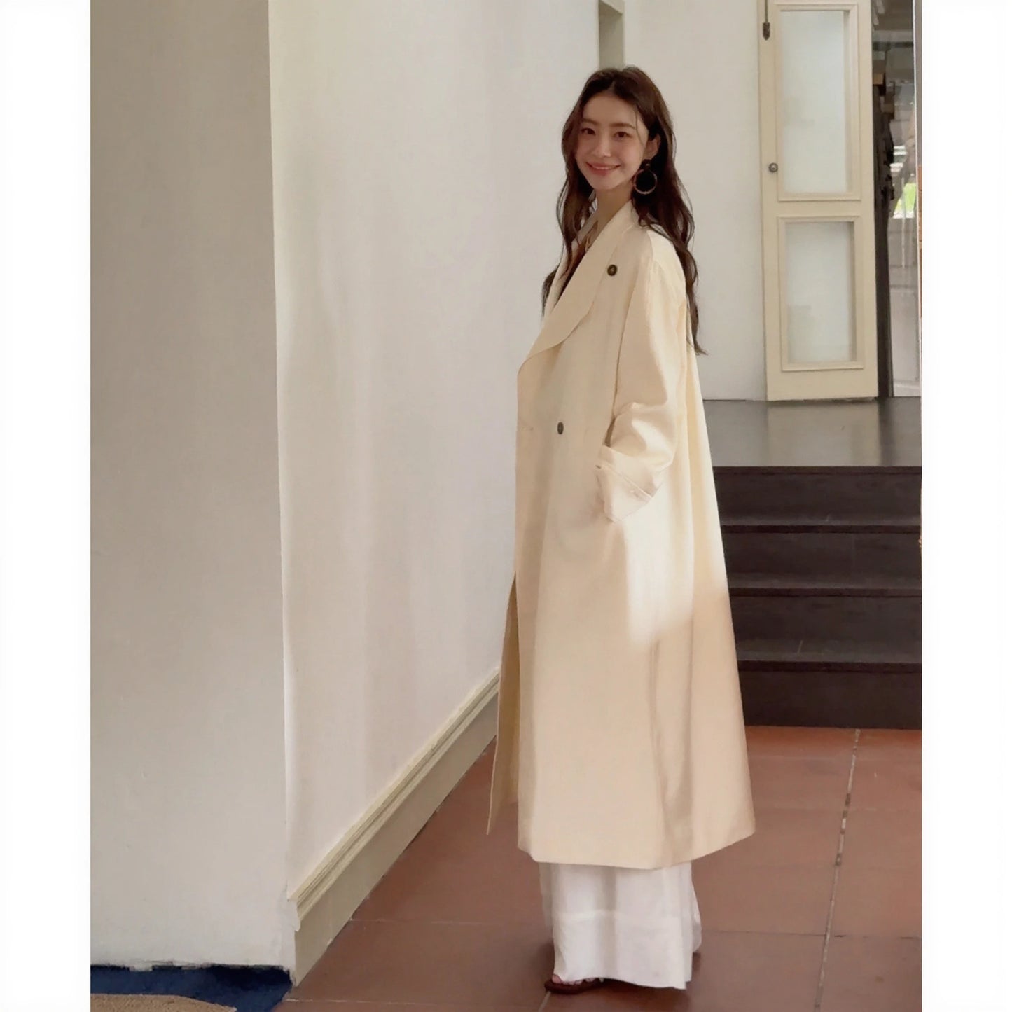Korean Lapel Trench Coat R31054