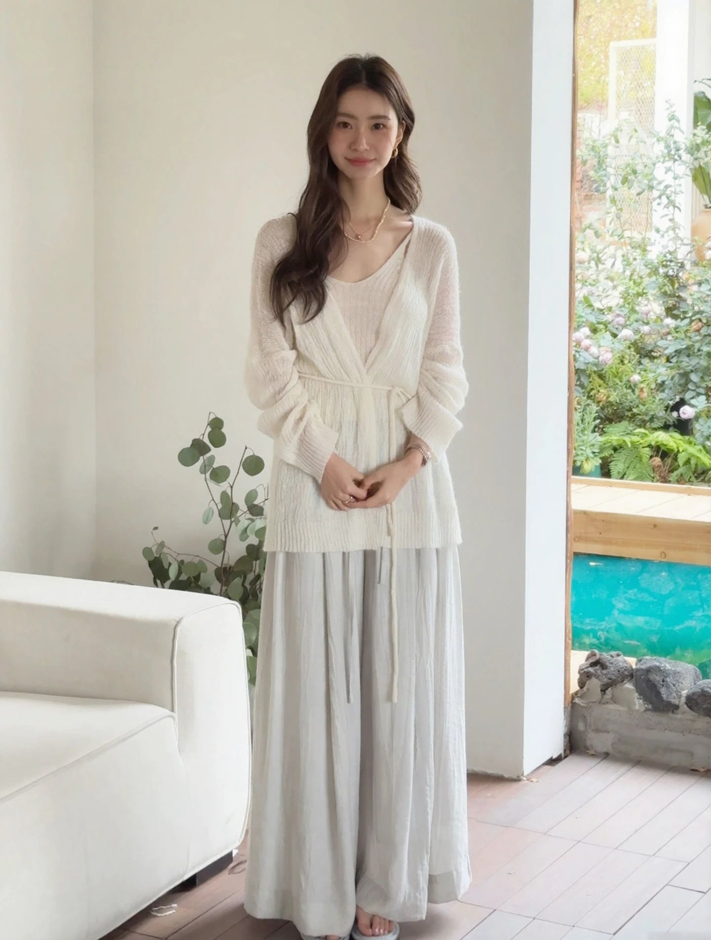 Knitted Suspender Top R31041