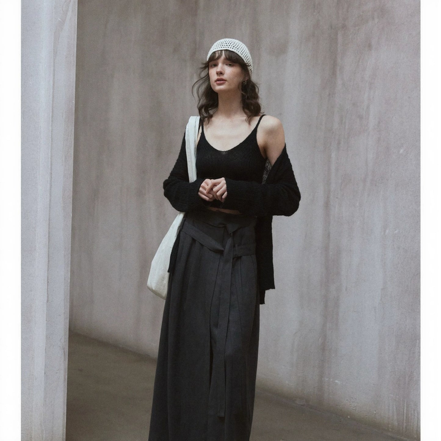 Knitted Suspender Top R31041