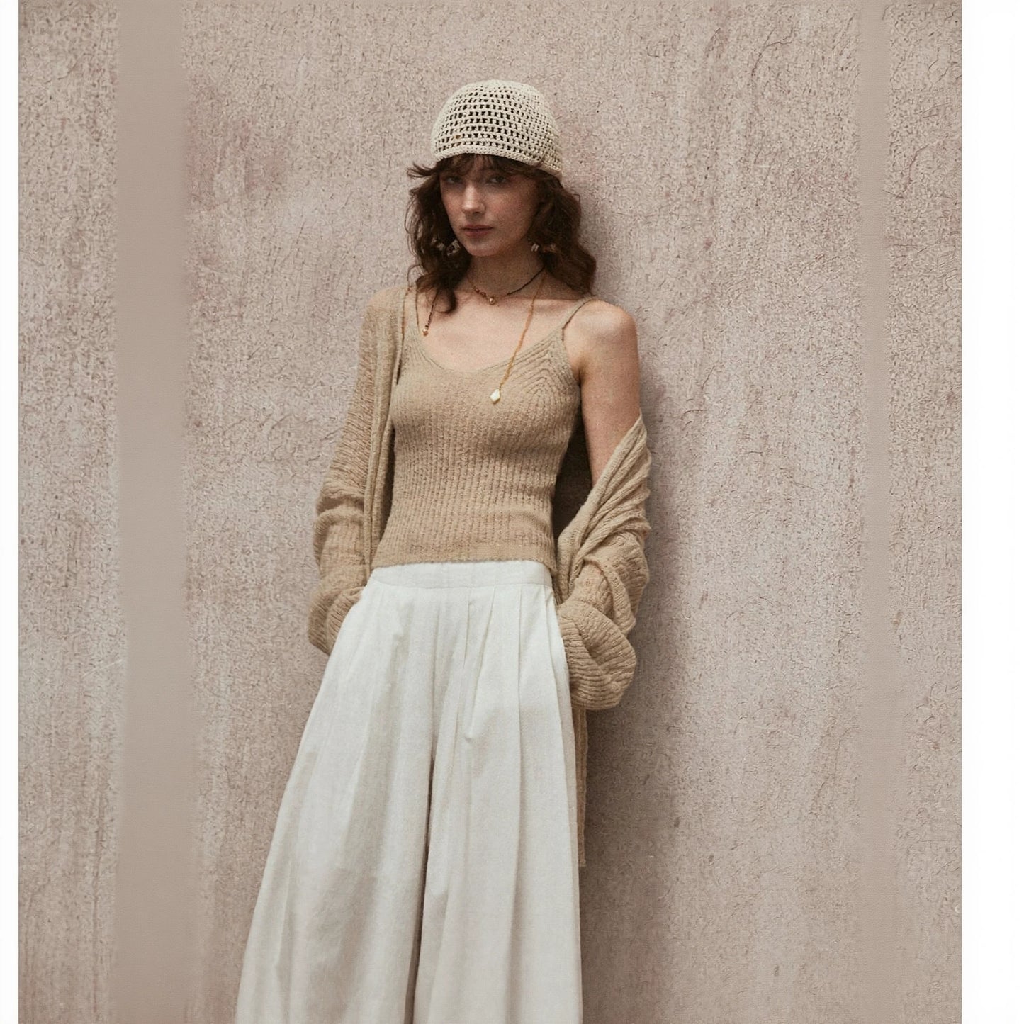 Knitted Suspender Top R31041