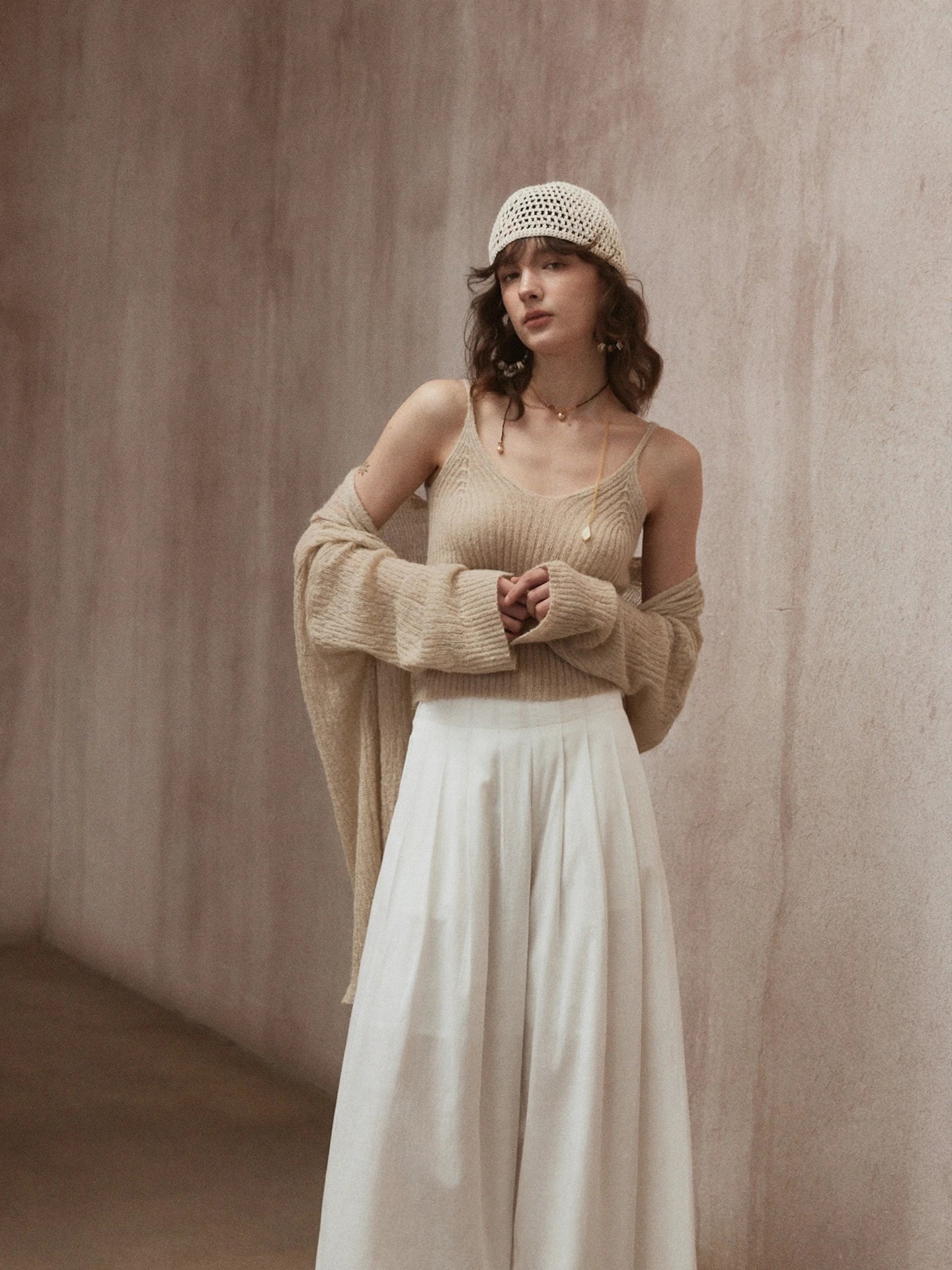 Knitted Suspender Top R31041