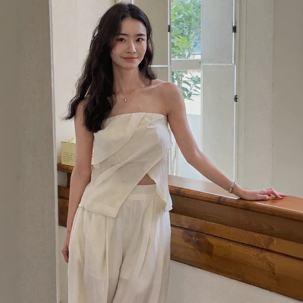 Irregular Pleated Suit R31035