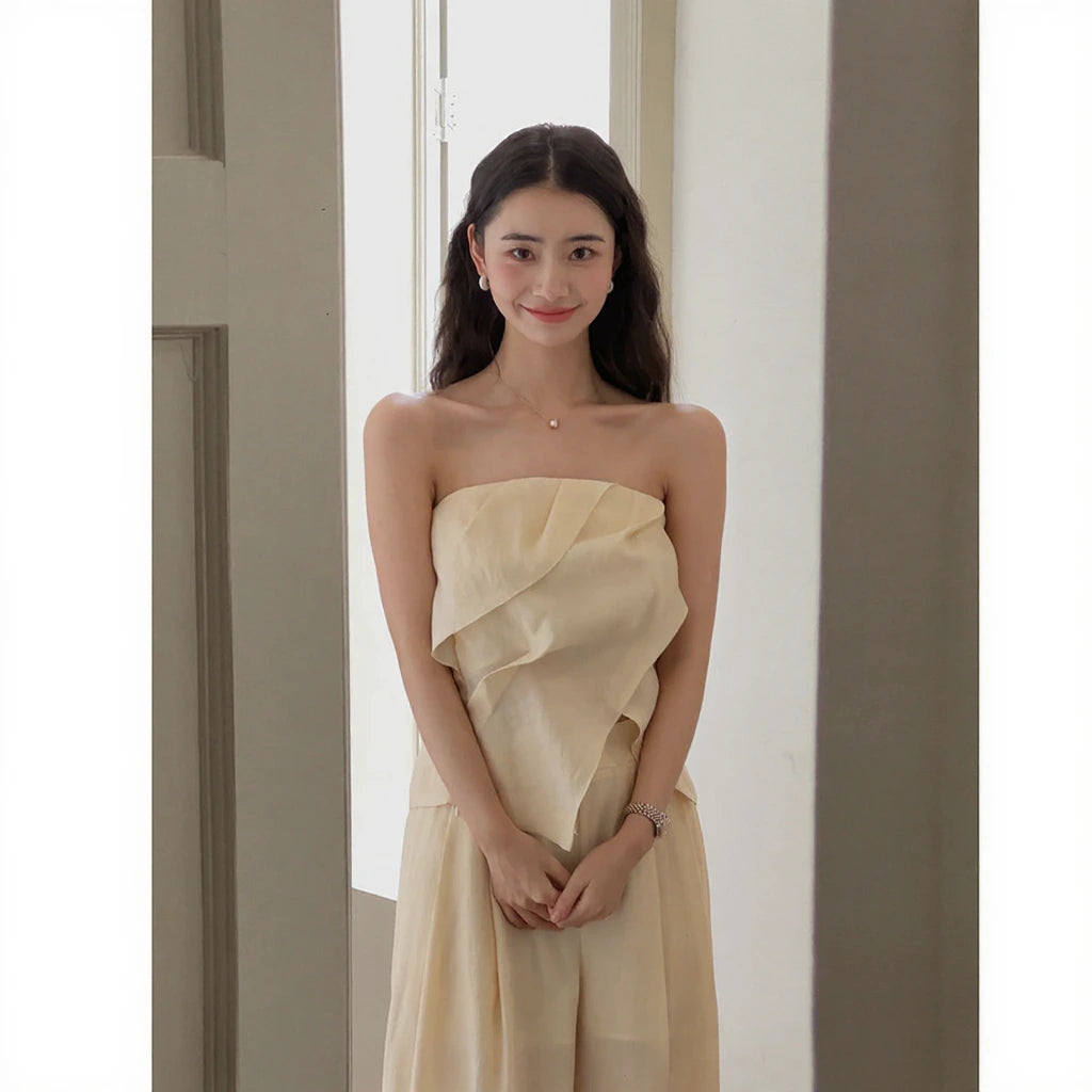 Irregular Pleated Suit R31035