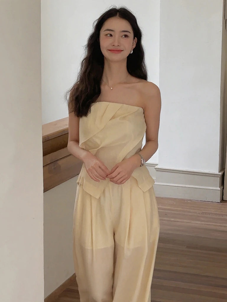 Irregular Pleated Suit R31035