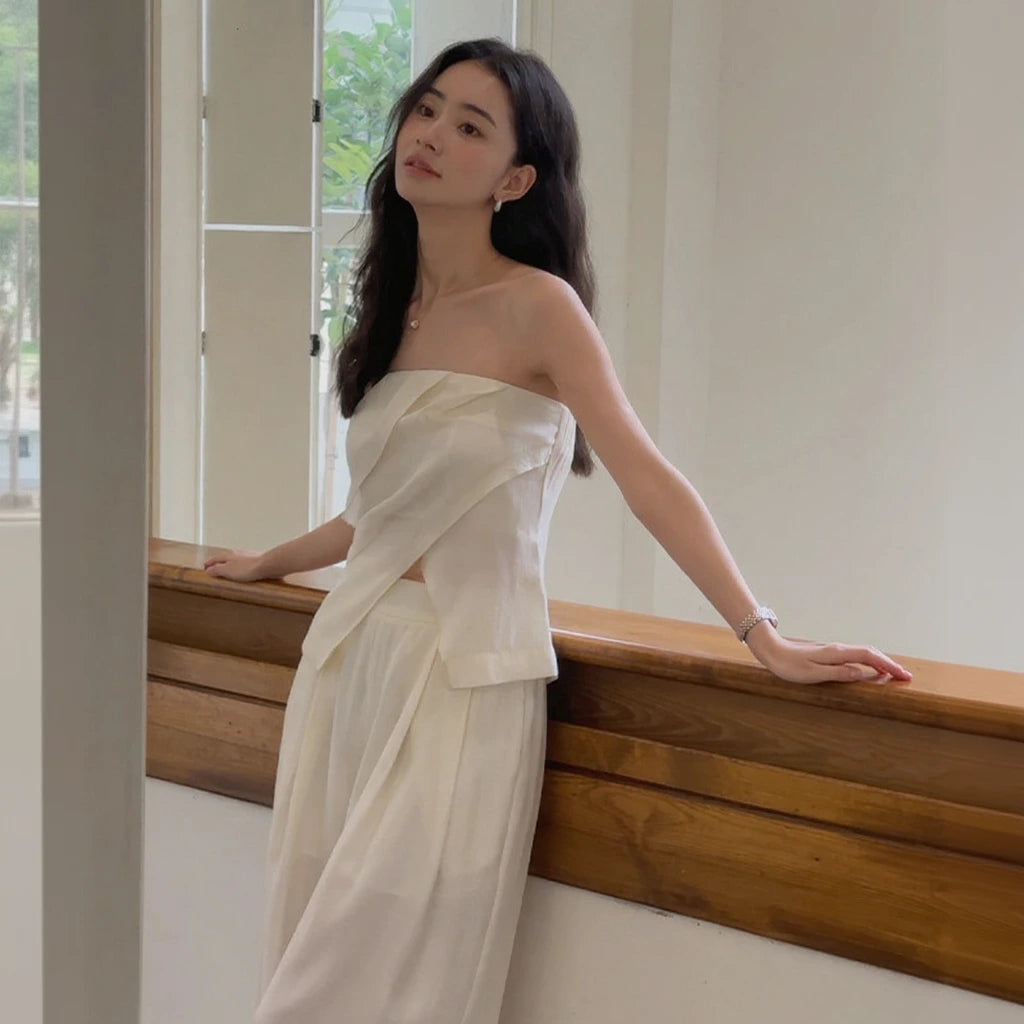 Irregular Pleated Suit R31035