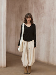 Lace-Up Wide Leg Pants R31032