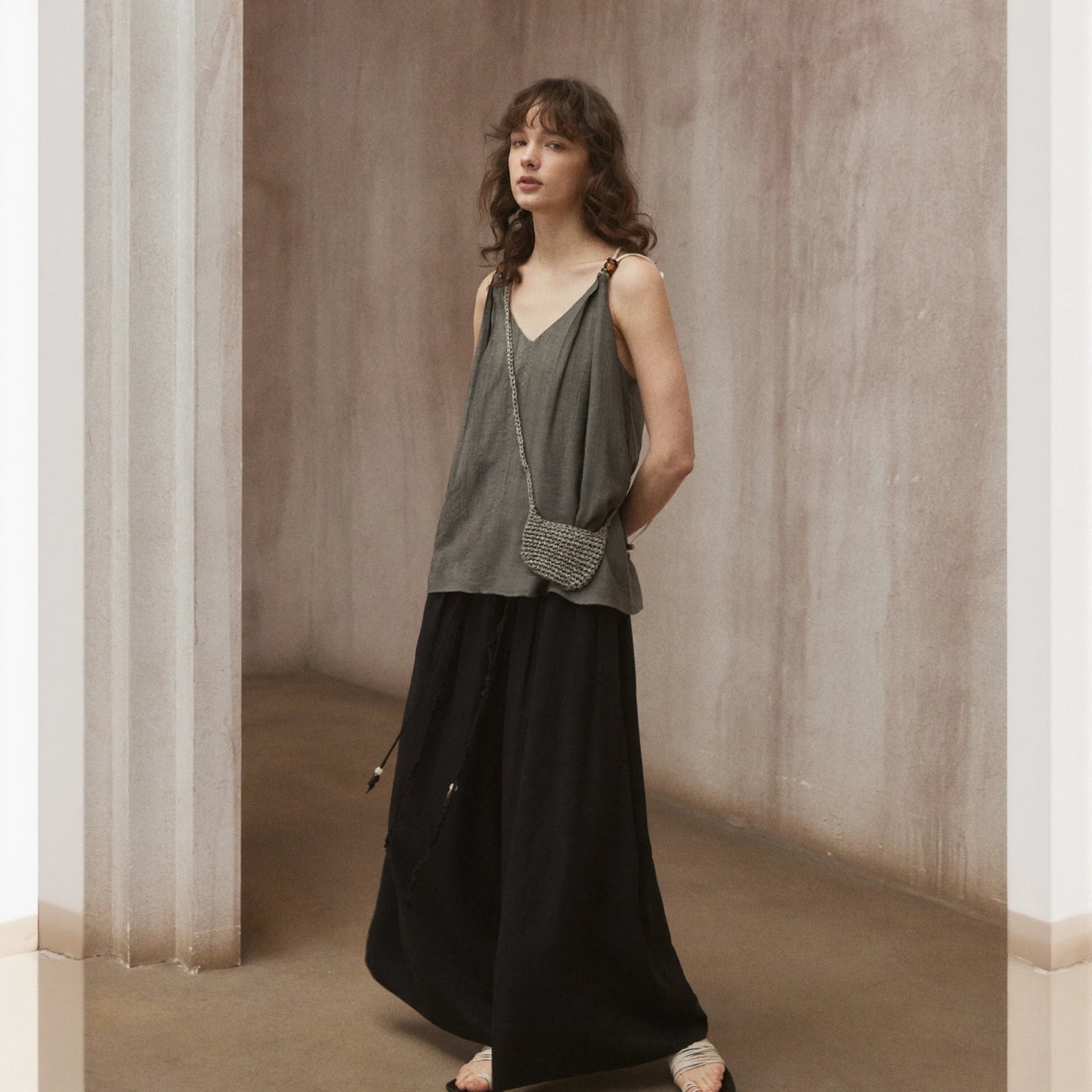 Lace-Up Wide Leg Pants R31032