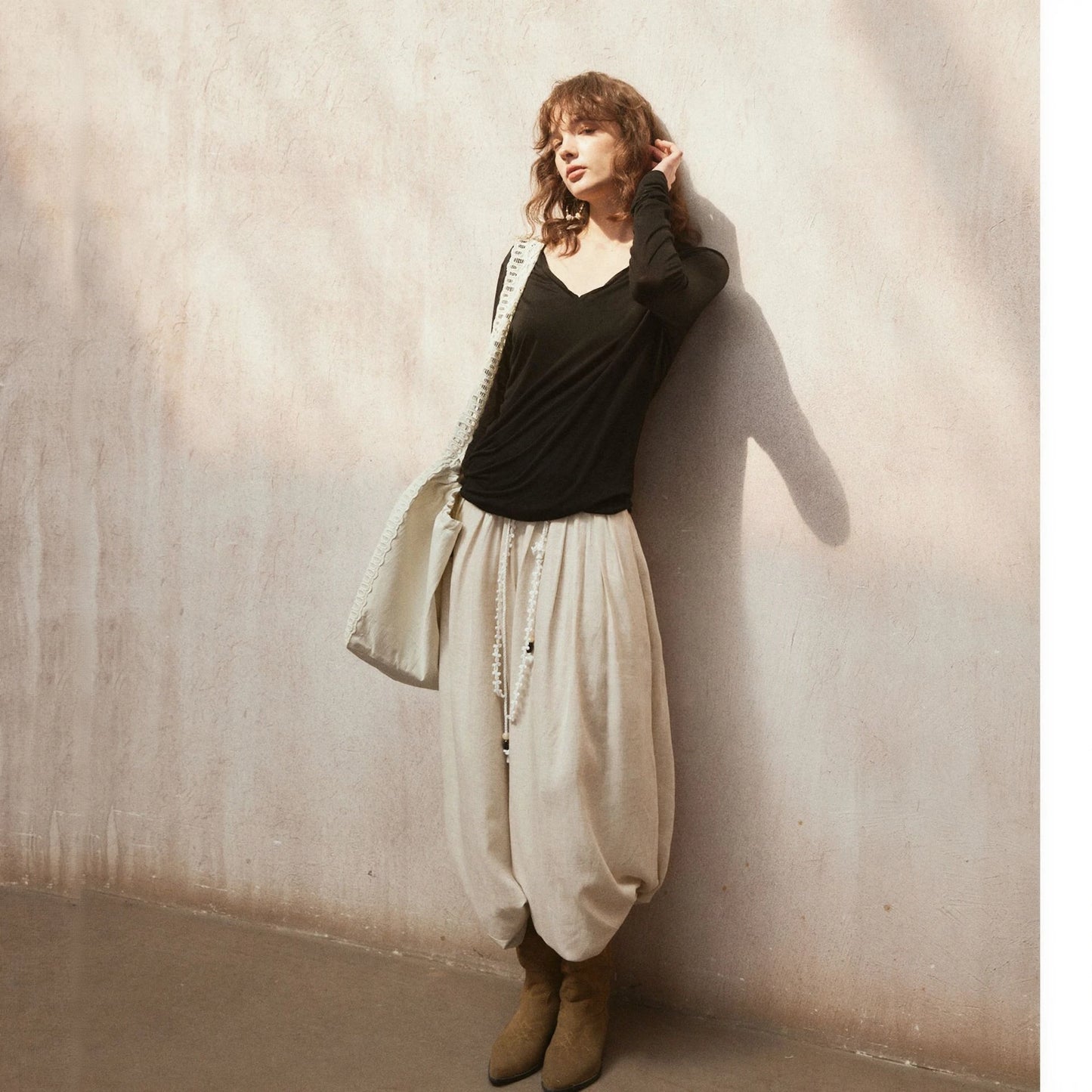 Lace-Up Wide Leg Pants R31032