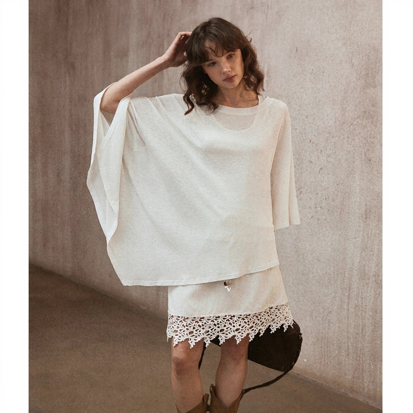 Batwing Sleeve Knit Top R31012