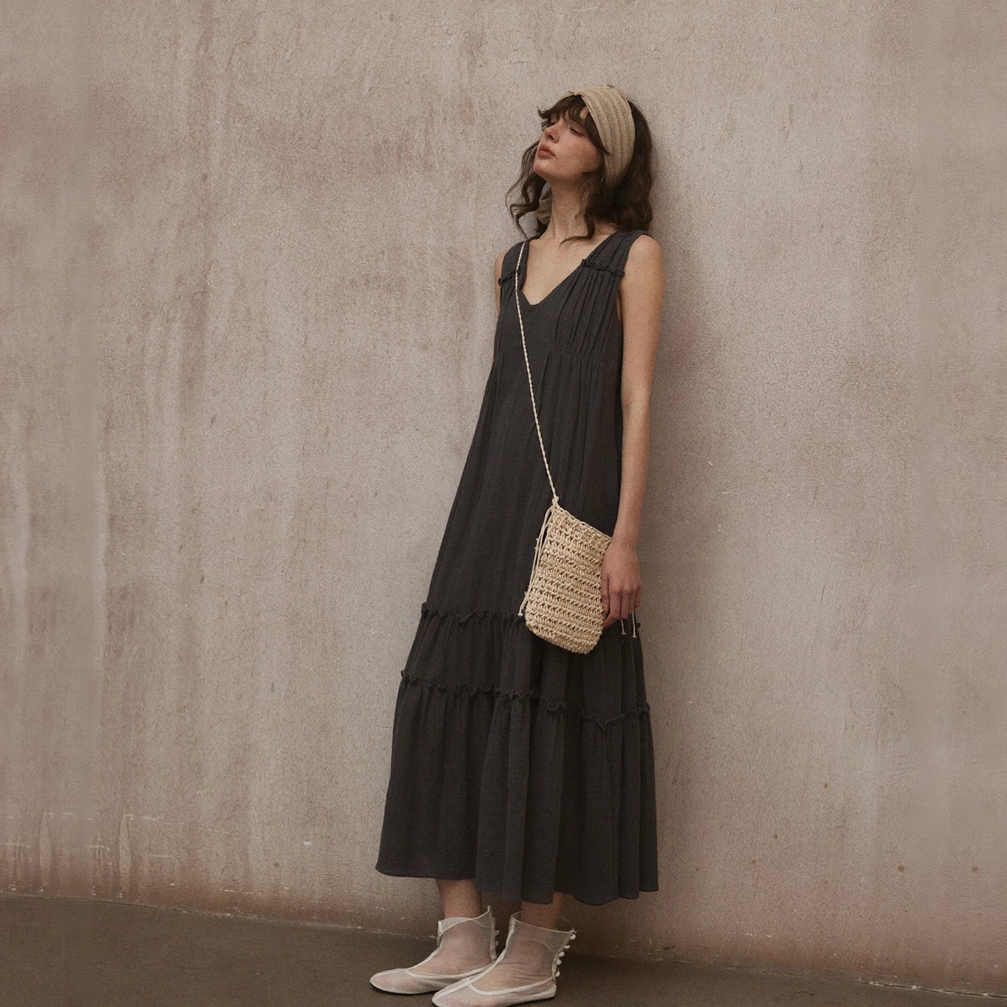 French V-neck Dress R31005