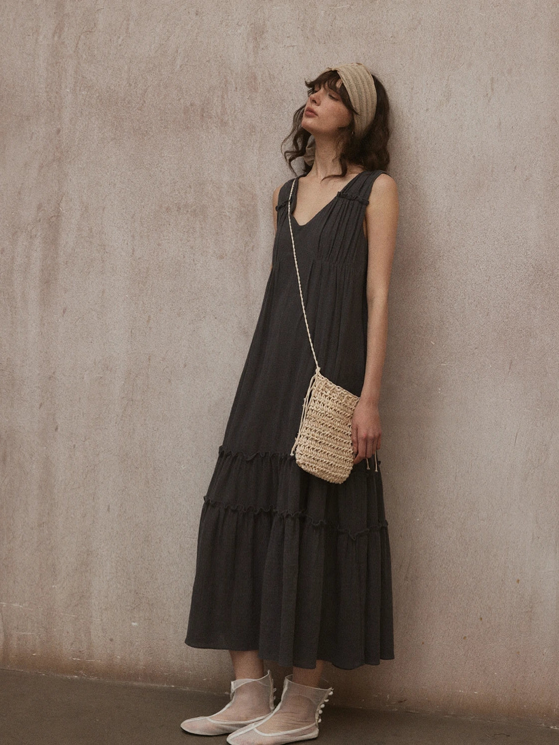 French V-neck Dress R31005