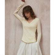 V-neck Long Sleeve Top R31002